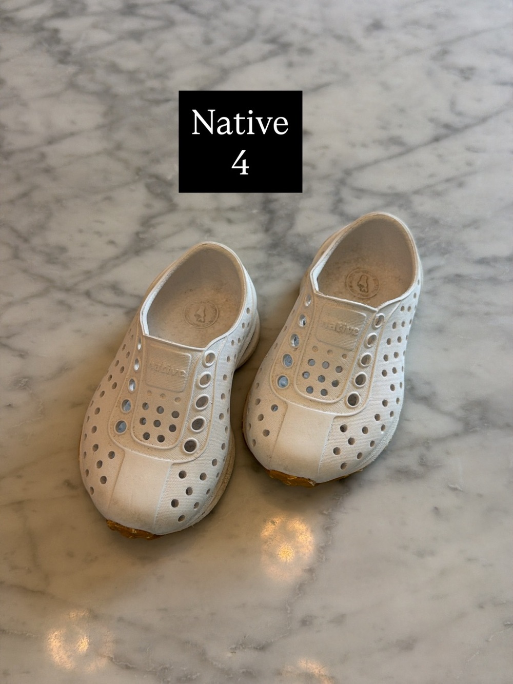 Native Kids Water Shoes in White